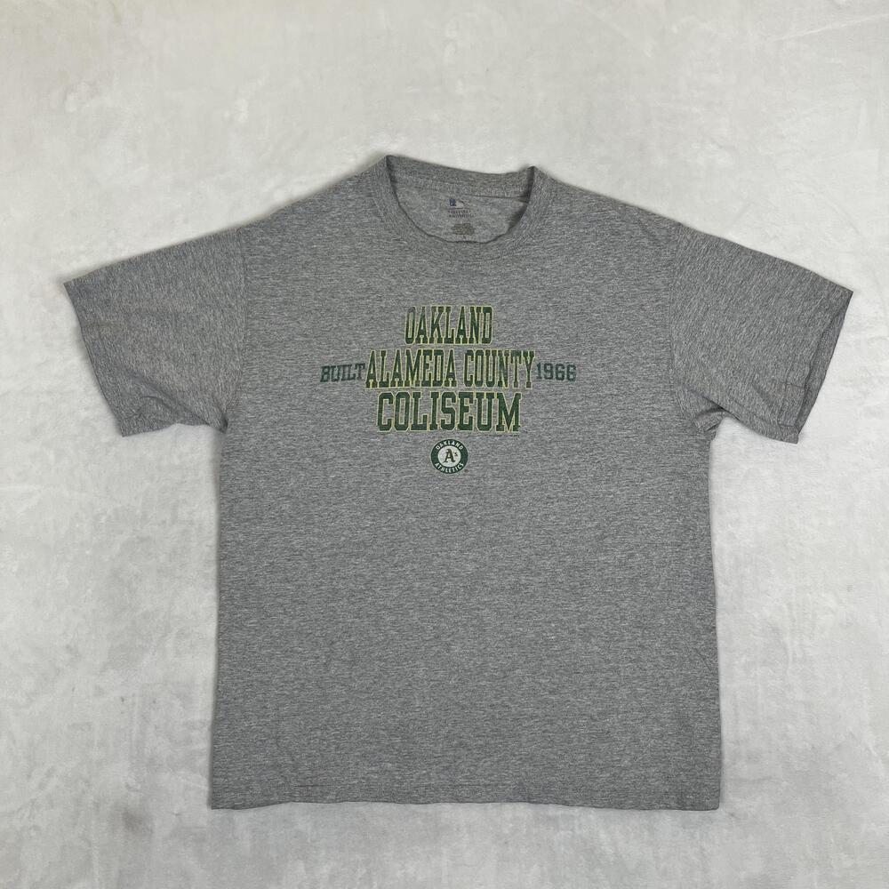 VTG Oakland Athletics Shirt Mens Large Gray MLB Genuine Merchandise Coliseum Y2K